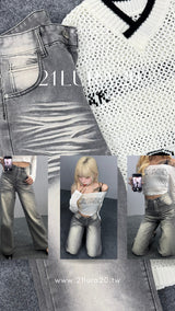 letter printed cropped top