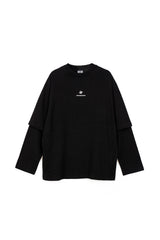 レイヤードロングスリーブTシャツ_ブラック