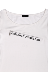 UNZIPPED LOGO T-SHIRT #WHITE