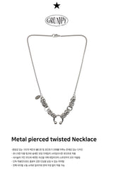 Metal pierced twisted Necklace