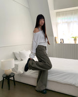 Carcl wide long cotton pants