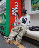 [UNISEX] ピンタックカーモカーペンターワイドパンツ