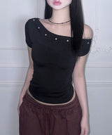Eyelet Off Tee (3colors)