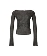 CORSET SHEER LONG SLEEVE_CHARCOAL