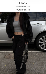 [Unisex] Fur 2way hood zip up(4color)