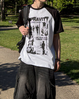 パンク ラグラン 半袖Tシャツ