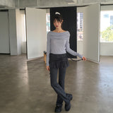 Pinshu Currot Flared String Skirt Bootscut Pantskirt Pants