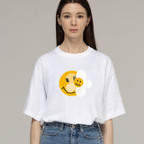 [UNISEX] ドッテッドスマイルフラワーミックスショートスリーブTシャツ