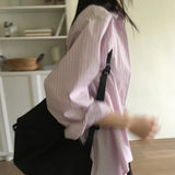 Kalo striped overfit long sleeve shirt