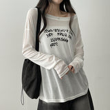 アリングレタリングショルダー長袖Tシャツ