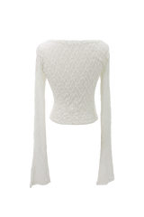 VネッククロップレースT(3color)