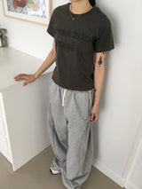 テイキレタリングセミクロップショートスリーブTシャツ