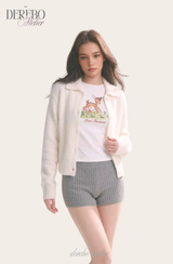 バンビ ラウンド スパンデックス ロングスリーブ Tシャツ
