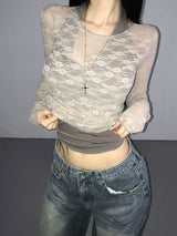 ditto lace long t-shirts(3 color)