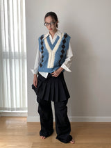 Detail V-neck Knit Vest Vest