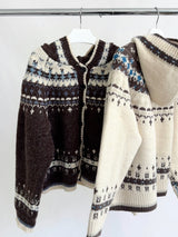 Nordic Mood Vintage Hooded Knit Cardigan