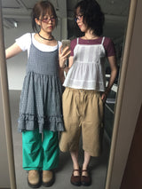 バックレスプレイドワンピース (2color)