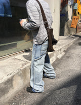 No.1664 cut off washing denim PT