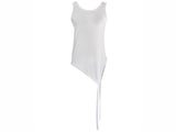 unbalanced layered tail sleeveless (4color)