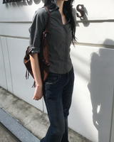 OOT back shirring boots cut denim pants
