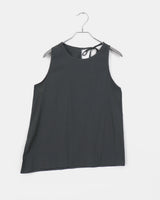 Romu nylon unbalanced strap ribbon sleeveless blouse