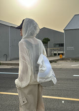 MESH KNIT HOOD ZIP-UP