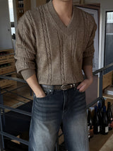Croiffle v-neck knitwear