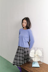 Formal Check Wrap Skirt (2color)