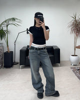Nerit Washed Flare Denim Pants