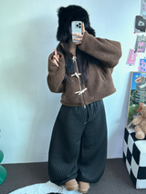 STRIPE PADDING QUILTING LONG PANTS 🖤🤍2COLOR