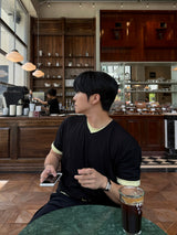 Dimen layering v-neck short sleeve