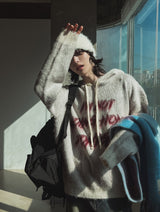 Flow Lettering Brush Hood Knit