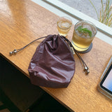 Glazed mini bag - BROWN