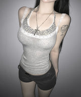 leo halter lace top (4colors)