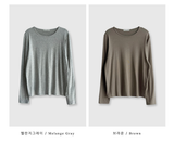 Take Modal Round Long Sleeve T-shirt / 4 colors