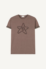 チェックスターワッペンTシャツ