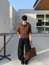 Trucker Colorblock Suede Jacket (3colors)