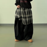 Layered Shirt Wide Cotton Pants