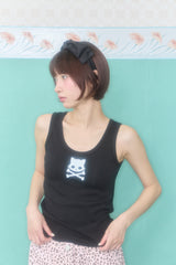 KIRI SKULL SLEEVELESS TOP (BLACK)