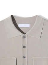 LMN 3D Collar Two-Pocket Henley Short-Sleeve Knit (4 colors)