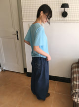 26SS★ [BAONHAUS] クリーティンスタッドコットンワイドパンツ