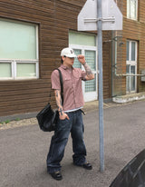 No.1710 DB crop check half SHIRT (3color)