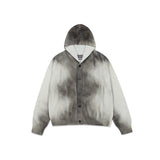 [24SS LSD COLLECTION] Spray Damaged Hooded Knit Cardigan_Grey