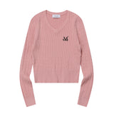 PRIMROSE V-NECK CROP KNIT (6COLOR)