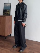 Twin Line Leather Jacket (2color) (No.995)