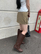  Field Cargo Pocket Mini Skirt & Belt SET (4 colors)