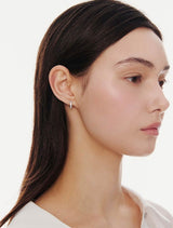 26SS★ Essence Silver (W) Tennis One-Touch Earrings XS