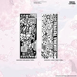 Sakura Manga Designed Towel (Black)