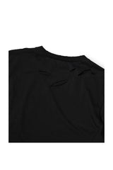 ダメージレイヤード長袖Tシャツ (ブラック)