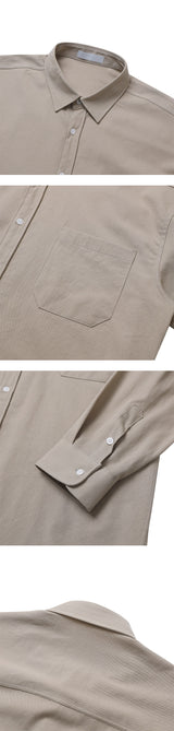 [SET UP可能] ベーシックコットンポケットシャツ(6color)